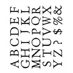tampon en bois alphabet antique majuscule 1cm