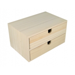 bloc en bois 2 tiroirs 24x16x133 cm
