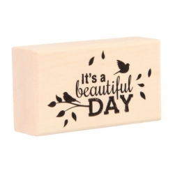 tampon en bois beautiful day 55x30mm