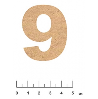 chiffre en bois mdf adhesif 5 cm chiffre 9