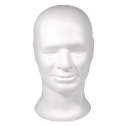Tête en polystyrène masculin 30,5 cm