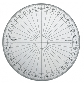 rapporteur cercle entier degres o 15 cm