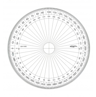 rapporteur cercle entier grades o 15 cm