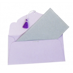 Cartes papier coton pour Enveloppe Cadeau 19x10 cm Gris/Argent 5 pièces