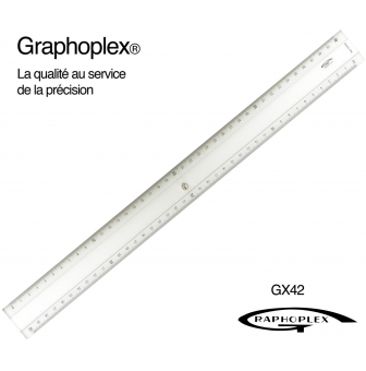 regle transparente 2 biseaux bosselage 40 cm