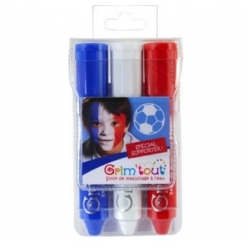 crayons maquillage tricolore 3 sticks match supporter