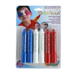 crayons de maquillage enfant 6 sticks couleurs sport