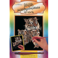 kit cartes a gratter scraper tigre cuivre