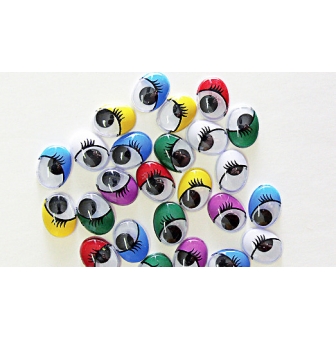 yeux mobiles pupilles colorees o10 mm 100 pieces