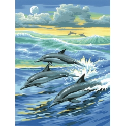 kit peinture par numeros pour enfants  dauphins