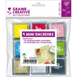 encreur pour tampon et embossing 9 pieces