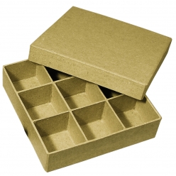 Boîte 9 compartiments ,14x14x3,5cm, FSC