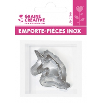emporte pieces metal licorne 3 pieces