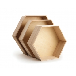 etageres hexagonales en bois gigognes x3