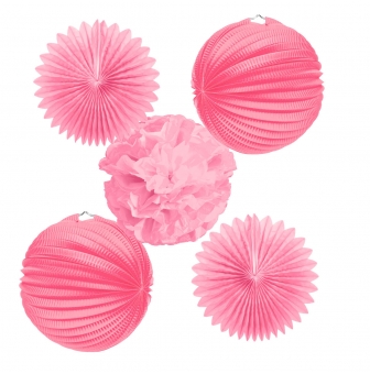 lanternes roses a monter soi meme 5 pieces