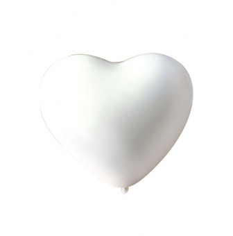ballons de baudruche gonflables blanc coeur x10