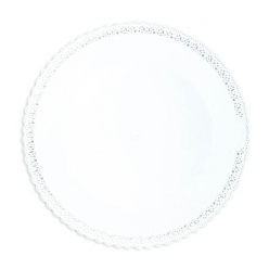 plat rigide type dentelle pour gateau rond 32cm blanc