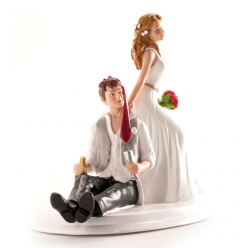 figurine gateau de mariage maries emeches 14cm