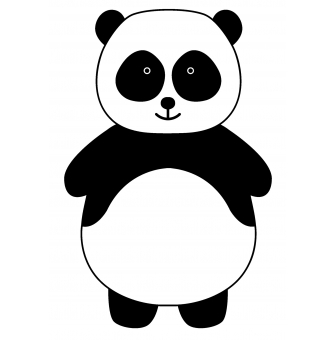 tampon en bois panda