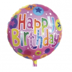 ballon en aluminium happy birthday o46cm