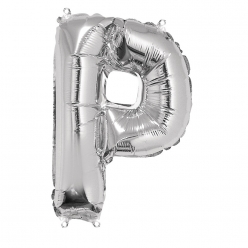 ballon en aluminium lettre p argente 40cm