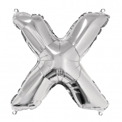 ballon en aluminium lettre x argente 40cm