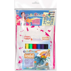 gouache pour textile playcolor 6 pcs pochoirs fille