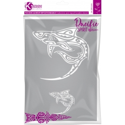 pochoir adhesif pour tissu requin maori a4