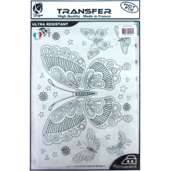 transfert thermocollant papillons noir a4