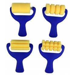 rouleau mousse fantaisie 7 cm 4 pieces