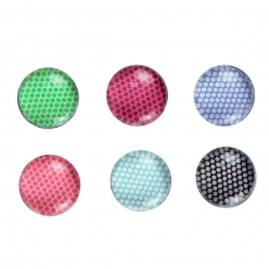 magnets mini pois multicolores 18 cm x6 pieces