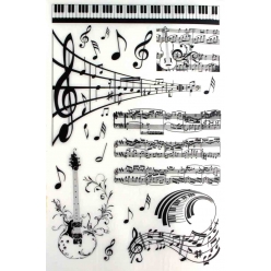 decalcomanie transfert a sec musique 15x23 cm 2 feuilles