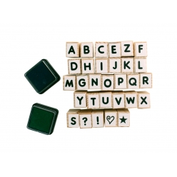 tampons en bois alphabet 1 cm 2 encreurs