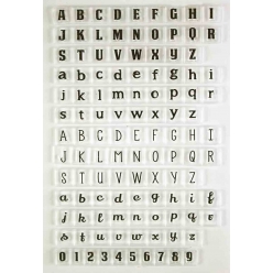 Tampon transparent 5 à 7 mm Alphabet chiffres 114 pièces