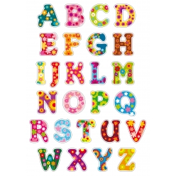 Gommettes alphabet 2 de 3 à 4 cm x 52 pièces