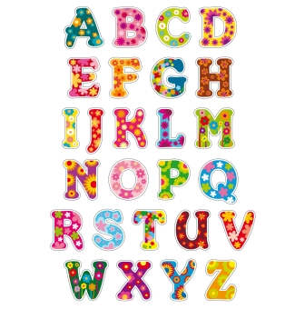 gommettes alphabet 2 de 3 a 4 cm x 52 pieces