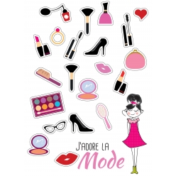 gommettes j adore la mode de 15 a 4 cm 42 pieces