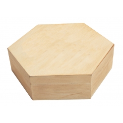 Boite en bois hexagonale 15,5 x 13,5 x 4,5 cm