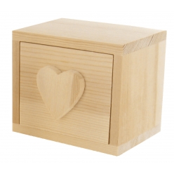 boite compartiment en bois coeur 10 x 10 x 75 cm