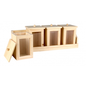 boite a epices en bois sur plateau 375 x 95 x 105 cm