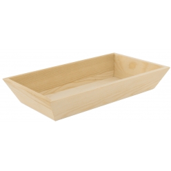 plateau en bois bords inclines 22 x 13 x 4 cm