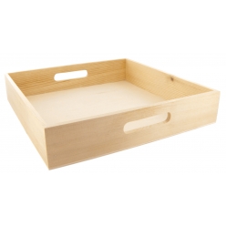 plateau en bois carre 32 x 32 x 6 cm