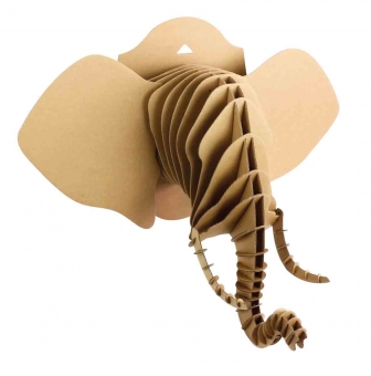 maquette en carton a assembler trophee elephant 77 cm