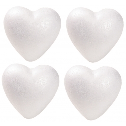 coeur en polystyrene 11 cm lot de 4 pieces