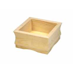 cache pot en bois carre 17 x 9 x 17 cm