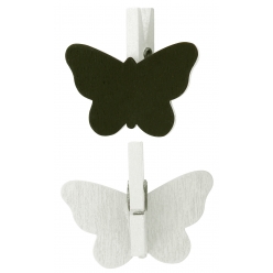 pinces ardoise papillon blanc 42 x 2 cm 6 pieces
