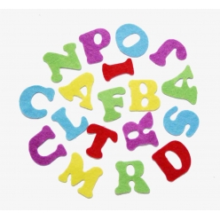 motif adhesif en feutrine alphabet lettres 25 cm 80 pieces