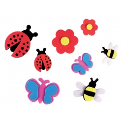 stickers en mousse insectes 3 a 6 cm 18 pieces