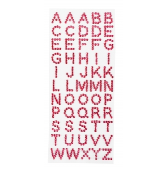 stickers strass alphabet rose x 55 pieces