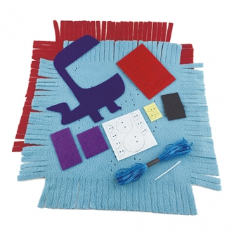 kit coussin en feutrine a coudre bleu 325 x 26 x 5 cm